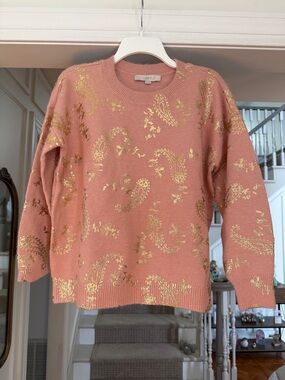 NWT Loft Metallic Print Sweater